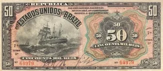 Brazil 50 Mil Réis, 1908 obverse