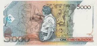 Brazil 5 Cruzados Novos, 1989 reverse