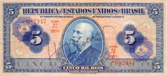 Brazil 5 Cruzeiros, 1942 obverse