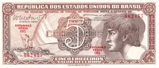 Brazil 5 Cruzeiros, 1961-1962 obverse