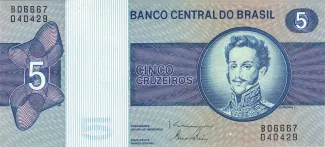 Brazil 5 Cruzeiros, 1970-1979 obverse