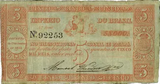 Brazil 5 Mil Réis, 1842 obverse