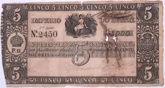 Brazil 5 Mil Réis, 1843 obverse