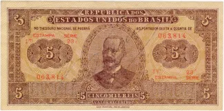Brazil 5 Mil Réis, 1922 obverse