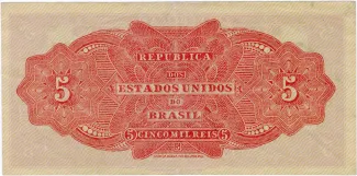 Brazil 5 Mil Réis, 1922 reverse