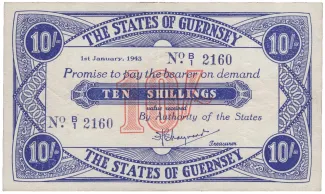 Guernsey 10 Shillings, 1943 obverse