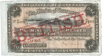 Guernsey 1 Pound 1921 Overprint, 1919 obverse