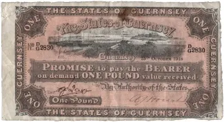 Guernsey 1 Pound, 1916-1918 obverse