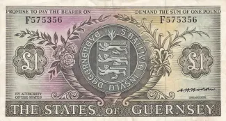 Guernsey 1 Pound, 1969-1975 obverse