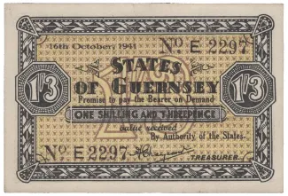 Guernsey 1 Shilling 3 Pence, 1941 obverse