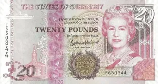 Guernsey 20 Pounds - Elizabeth II, 2023 obverse