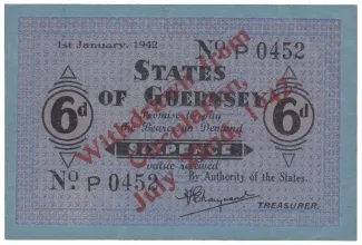 Guernsey 6 Pence, 1942 obverse