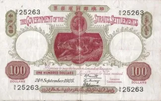 British Malaysia 100 Dollars, 1927 image