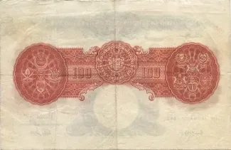 British Malaysia 100 Dollars, 1942 reverse