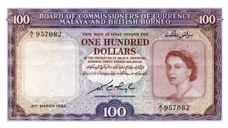 British Malaysia 100 Dollars, 1953 image