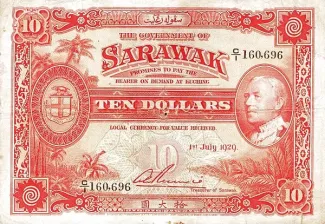 British Malaysia 10 Dollars, 1940 image