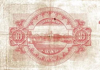 British Malaysia 10 Dollars, 1929-1940 reverse