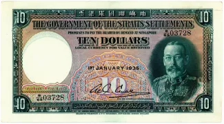 British Malaysia 10 Dollars, 1935 image