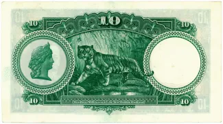 British Malaysia 10 Dollars, 1931-1935 reverse