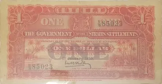 British Malaysia 1 Dollar, 1930 image