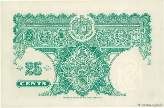 British Malaysia 25 Cents, 1940 reverse