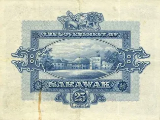 British Malaysia 25 Dollars, 1929 reverse