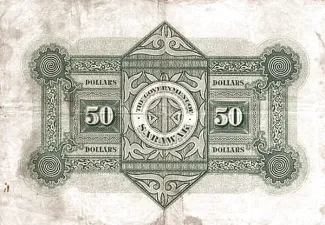 British Malaysia 50 Dollars, 1929 reverse
