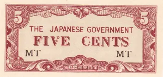 British Malaysia 5 Cents, 1942 image