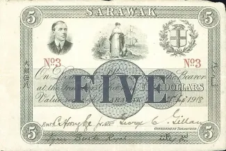 British Malaysia 5 Dollars, 1922 image