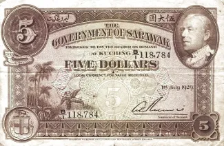 British Malaysia 5 Dollars, 1929 image