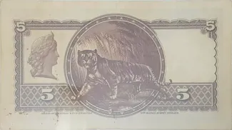 British Malaysia 5 Dollars, 1931-1935 reverse