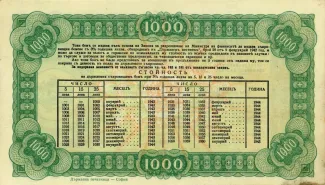 Bulgaria 1.000 Leva, 1942-1943 reverse
