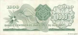 Burundi 1.000 Francs, 1964 reverse