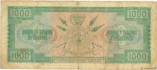 Burundi 1.000 Francs, 1965 reverse