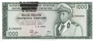 Burundi 1.000 Francs, 1966