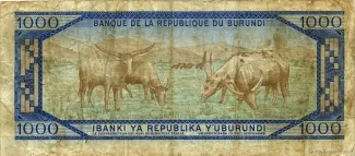 Burundi 1.000 Francs, 1968-1976 reverse