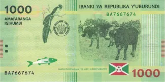 Burundi 1.000 Francs, 2015