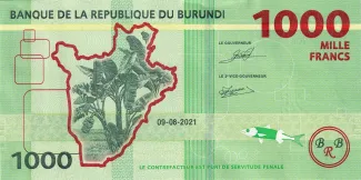 Burundi 1.000 Francs, 2021-2023 reverse