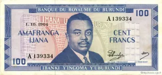 Burundi 100 Francs, 1964-1966