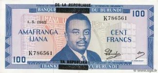Burundi 100 Francs, 1966