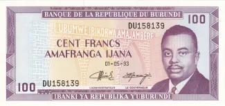 Burundi 100 Francs, 1977-1993