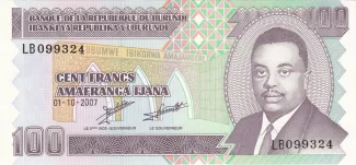 Burundi 100 Francs, 1993-2007