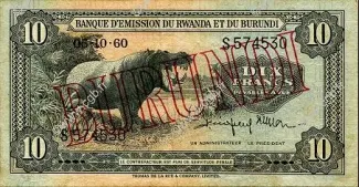 Burundi 10 Francs, 1964