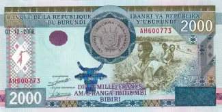 Burundi 2.000 Francs, 2008