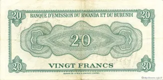 Burundi 20 Francs, 1964 reverse