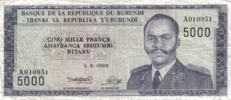 Burundi 5.000 Francs, 1968-1973