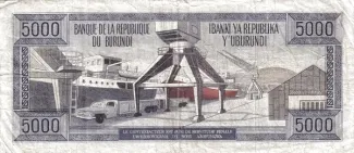 Burundi 5.000 Francs, 1968-1973 reverse