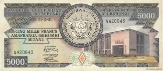 Burundi 5.000 Francs, 1978-1995