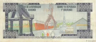 Burundi 5.000 Francs, 1978-1995 reverse