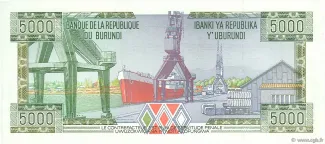 Burundi 5.000 Francs, 1997 reverse
